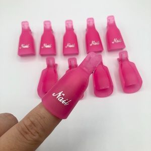 Pink - 10 Piece Nail Soak Off Clips